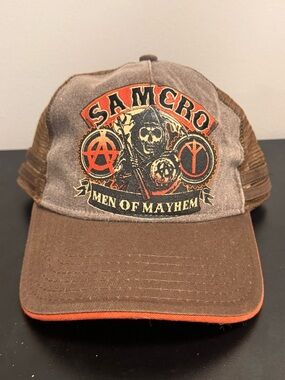 SAMCRO Men of Mayhem Brown Trucker Hat